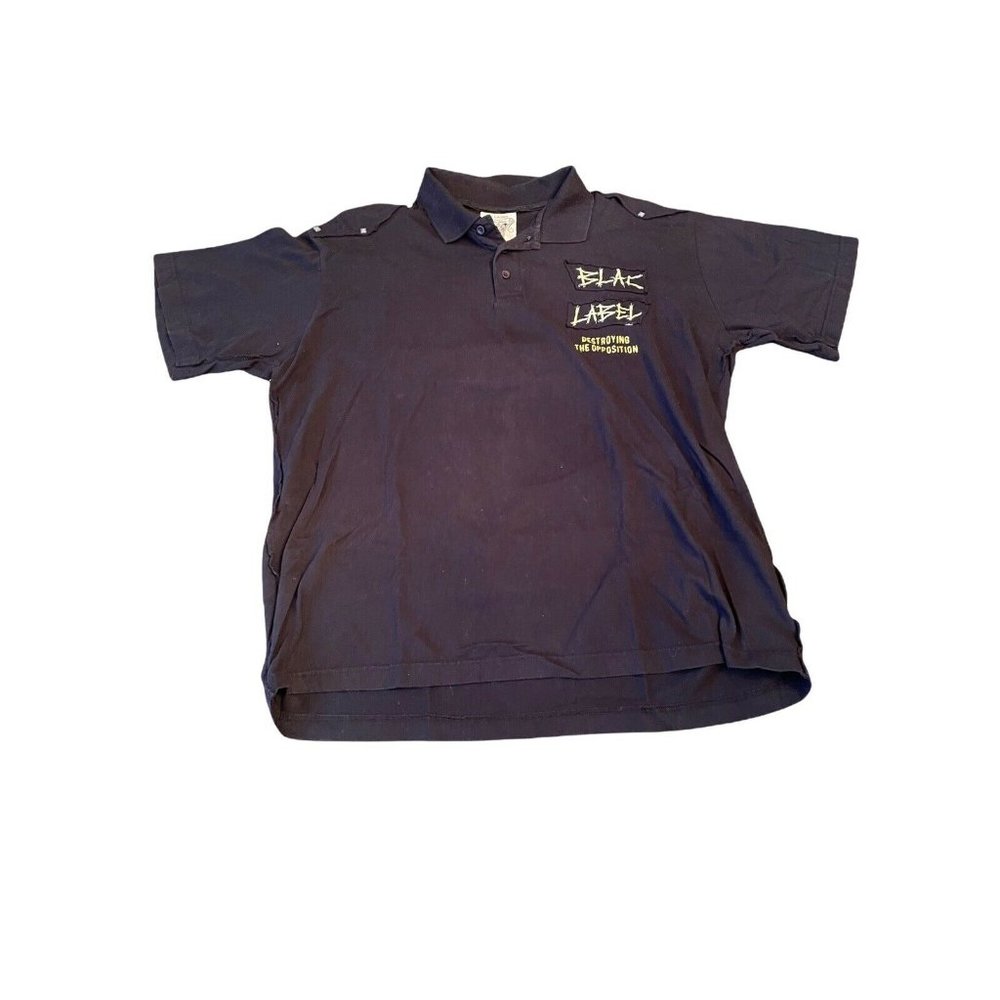 Blac Label Polo shirt Mens Size XL Black Pullover Short Sleeve Collared 68